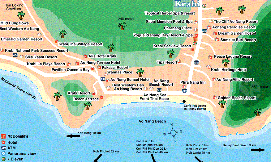 Hotel map in Ao nang