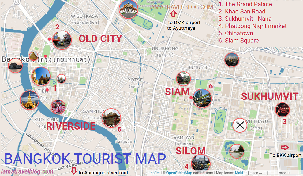 Bangkok tourist map