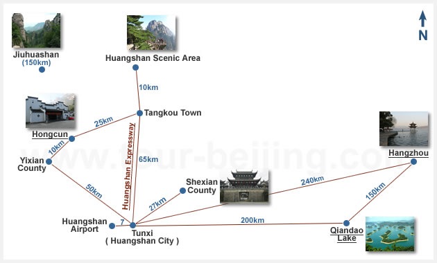 huangshan area map